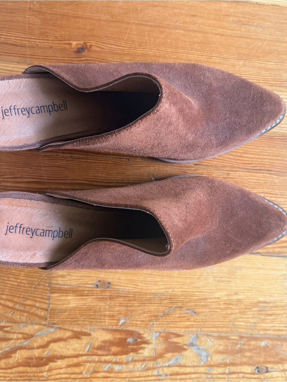 Jeffrey Campbell Brown Suede Pointed-Toe Mules